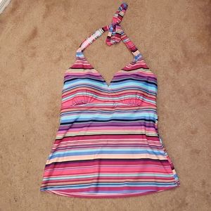 Croft and Barrow multicolor stripped tankini
